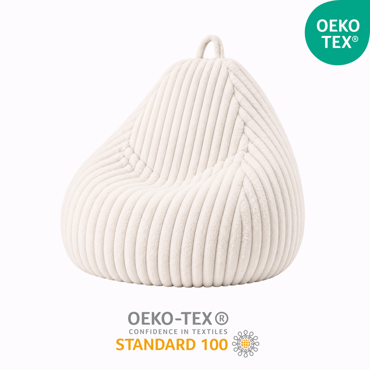Pouf Poire Fourrure Côtelée Déhoussable - 80x70 Cm