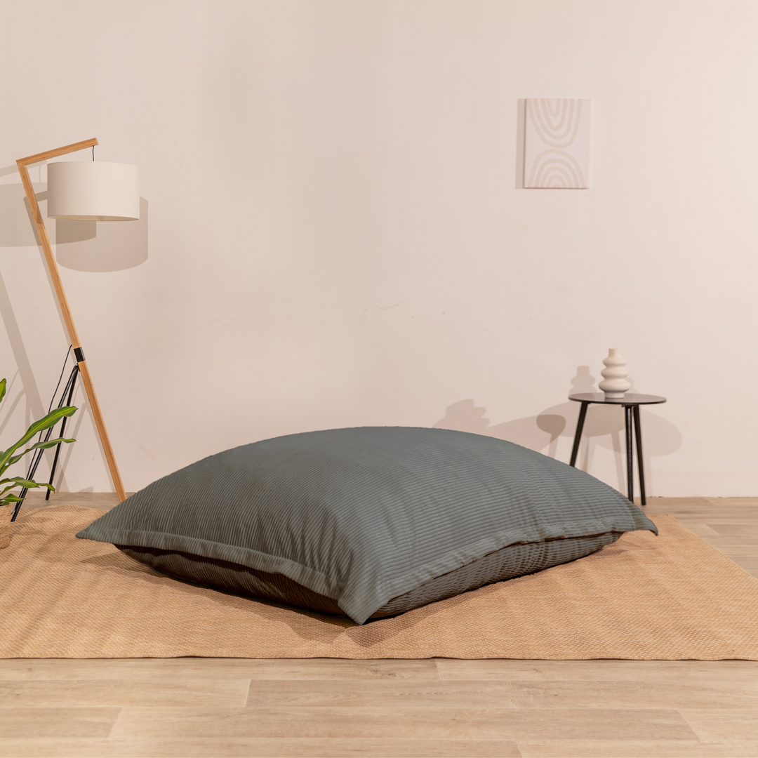 Pouf Velours Côtelé Déhoussable - 140x180 Cm