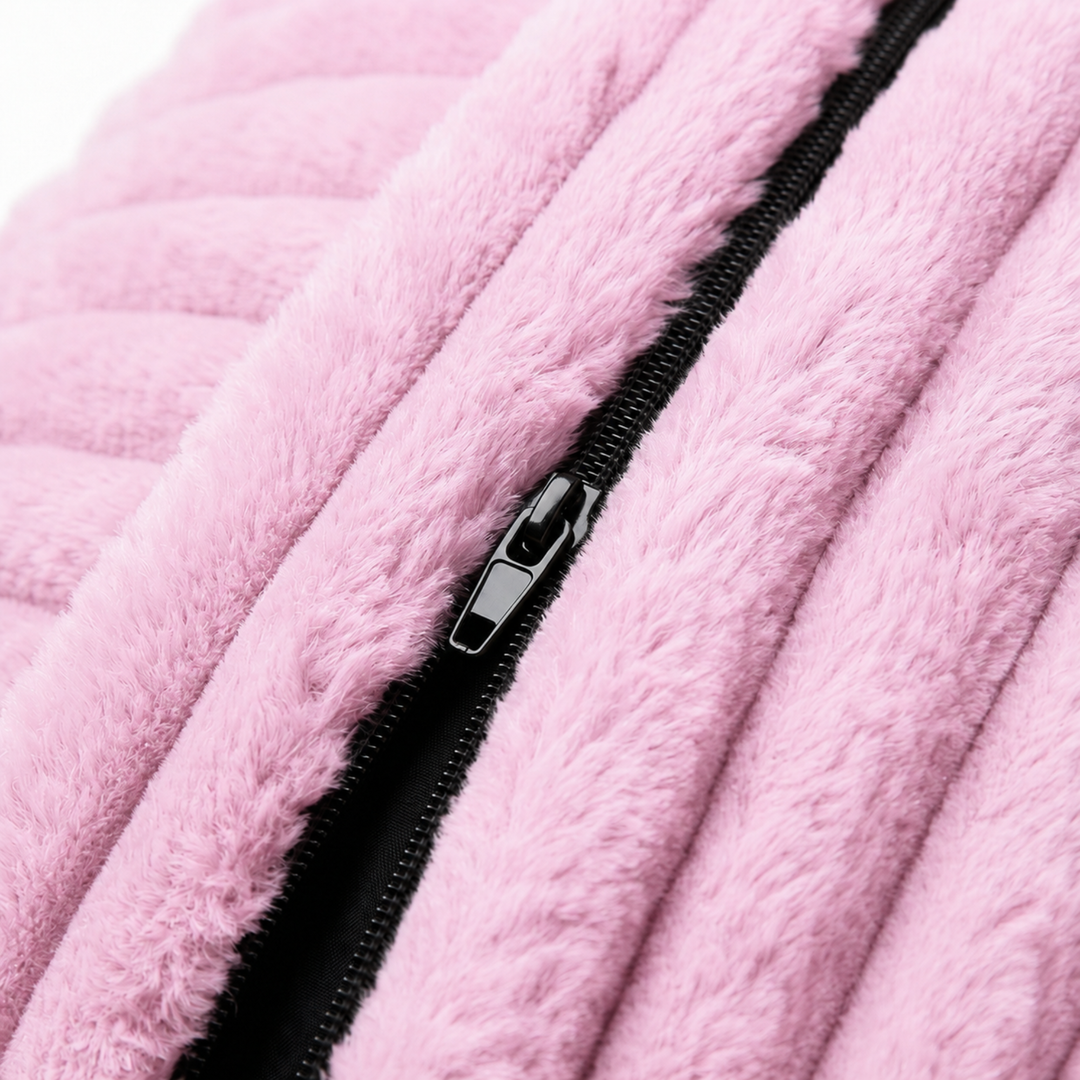 Pouf long géant déhoussable - Fourrure côtelée - 160 cm