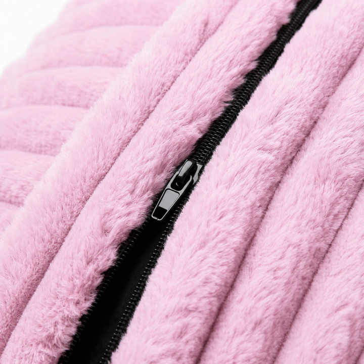 Pouf long géant déhoussable - Fourrure côtelée - 160 cm