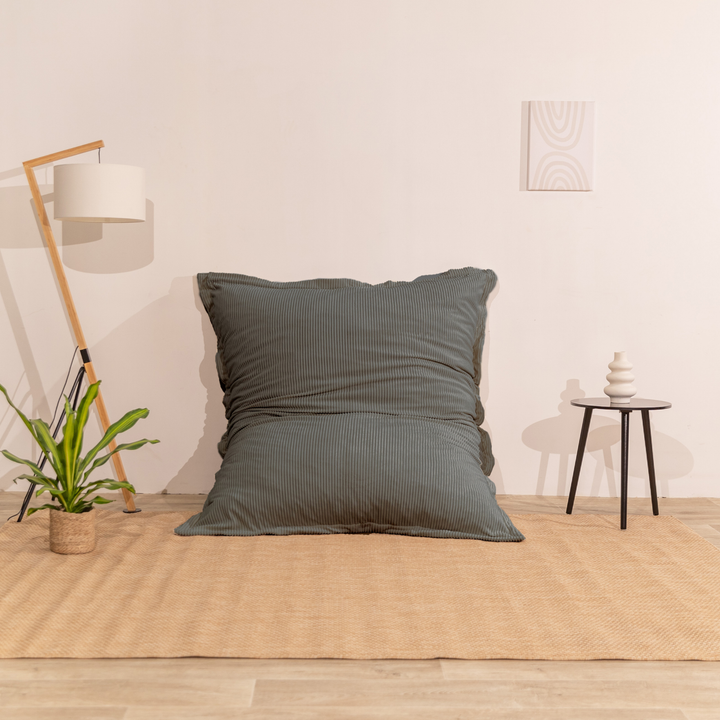 Pouf Velours Côtelé Déhoussable - 140x180 Cm