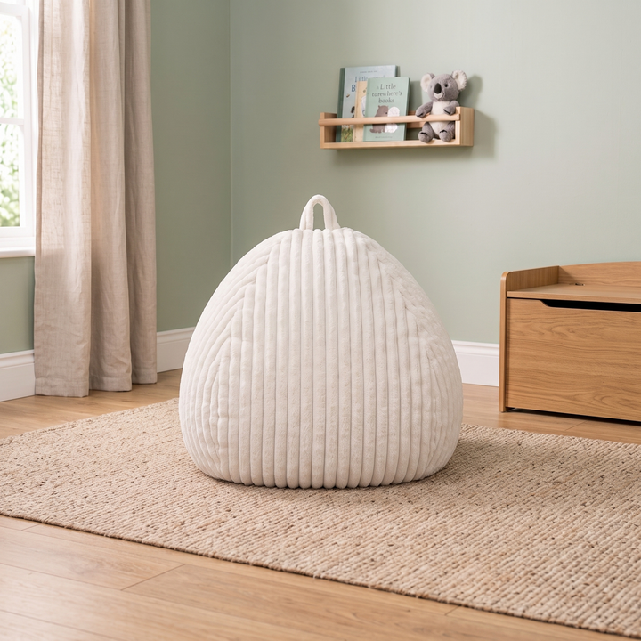 Pouf Poire Fourrure Côtelée Déhoussable - 80x70 Cm