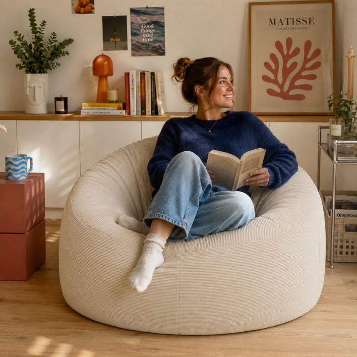 Pouf déhoussable Velours Côtelé - 100 cm