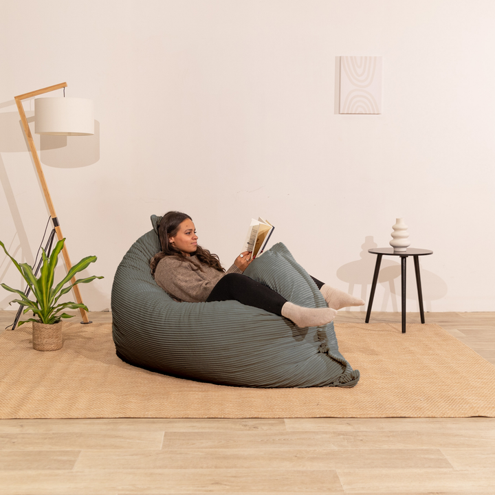 Pouf Velours Côtelé Déhoussable - 140x180 Cm