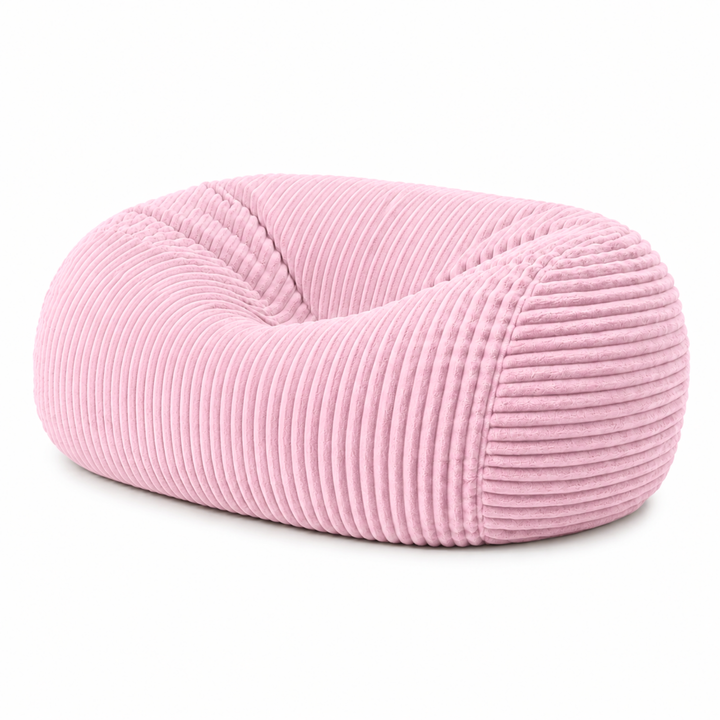 Pouf long géant déhoussable - Fourrure côtelée - 160 cm