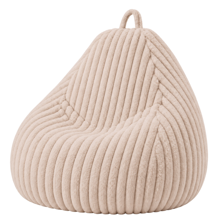 Pouf Poire Fourrure Côtelée Déhoussable - 120x100 Cm