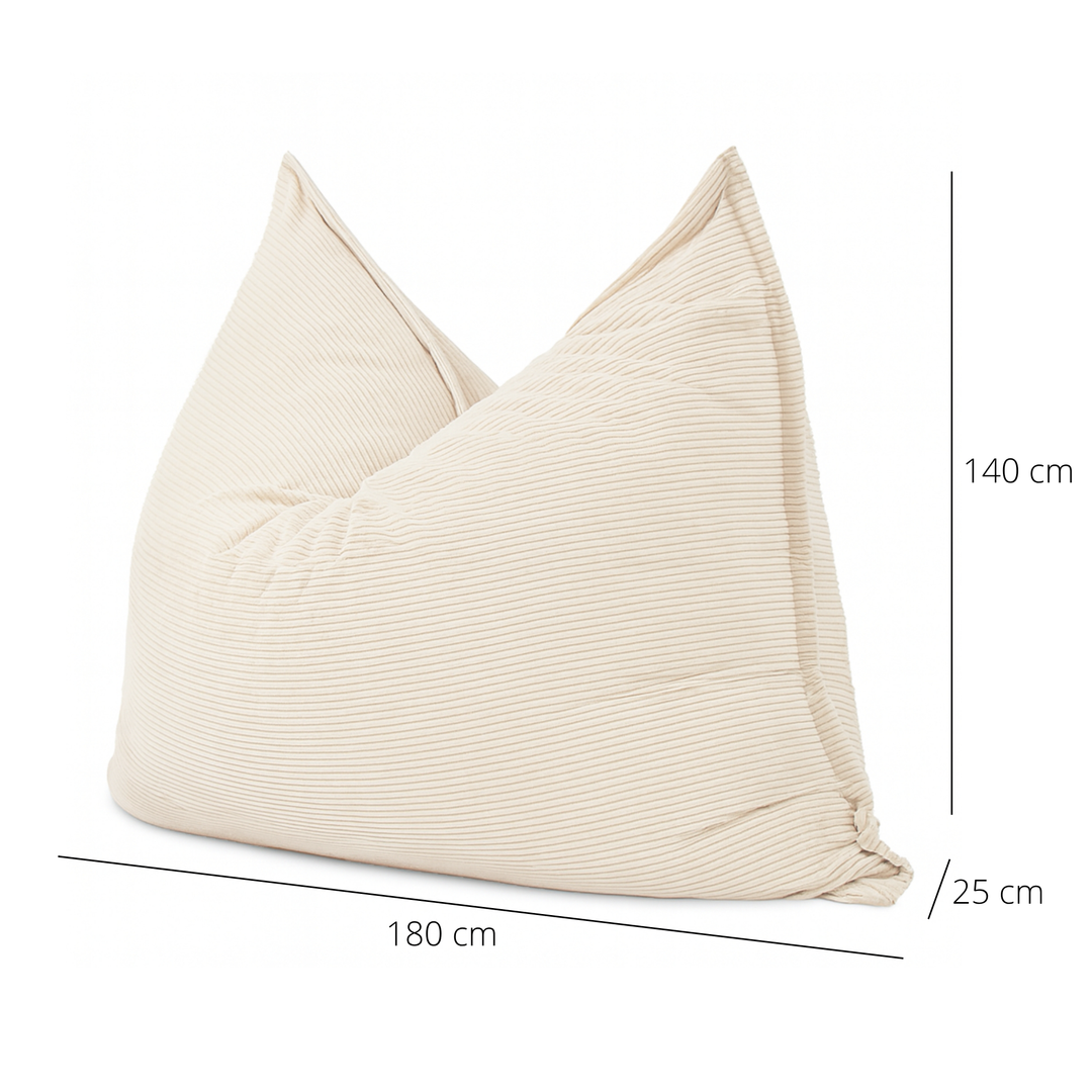 Pouf Velours Côtelé Déhoussable - 140x180 Cm