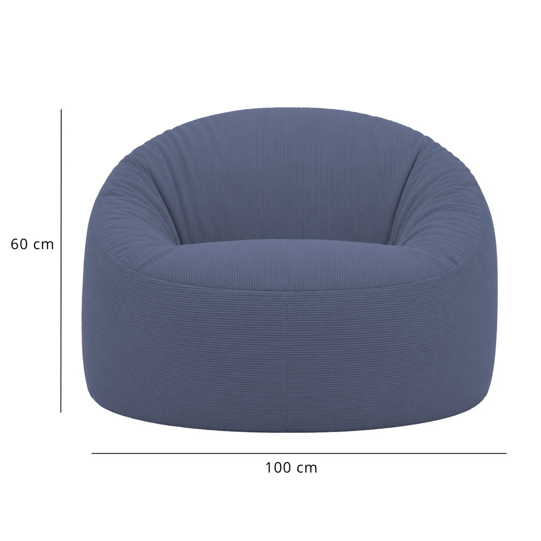 Pouf déhoussable Velours Côtelé - 100 cm
