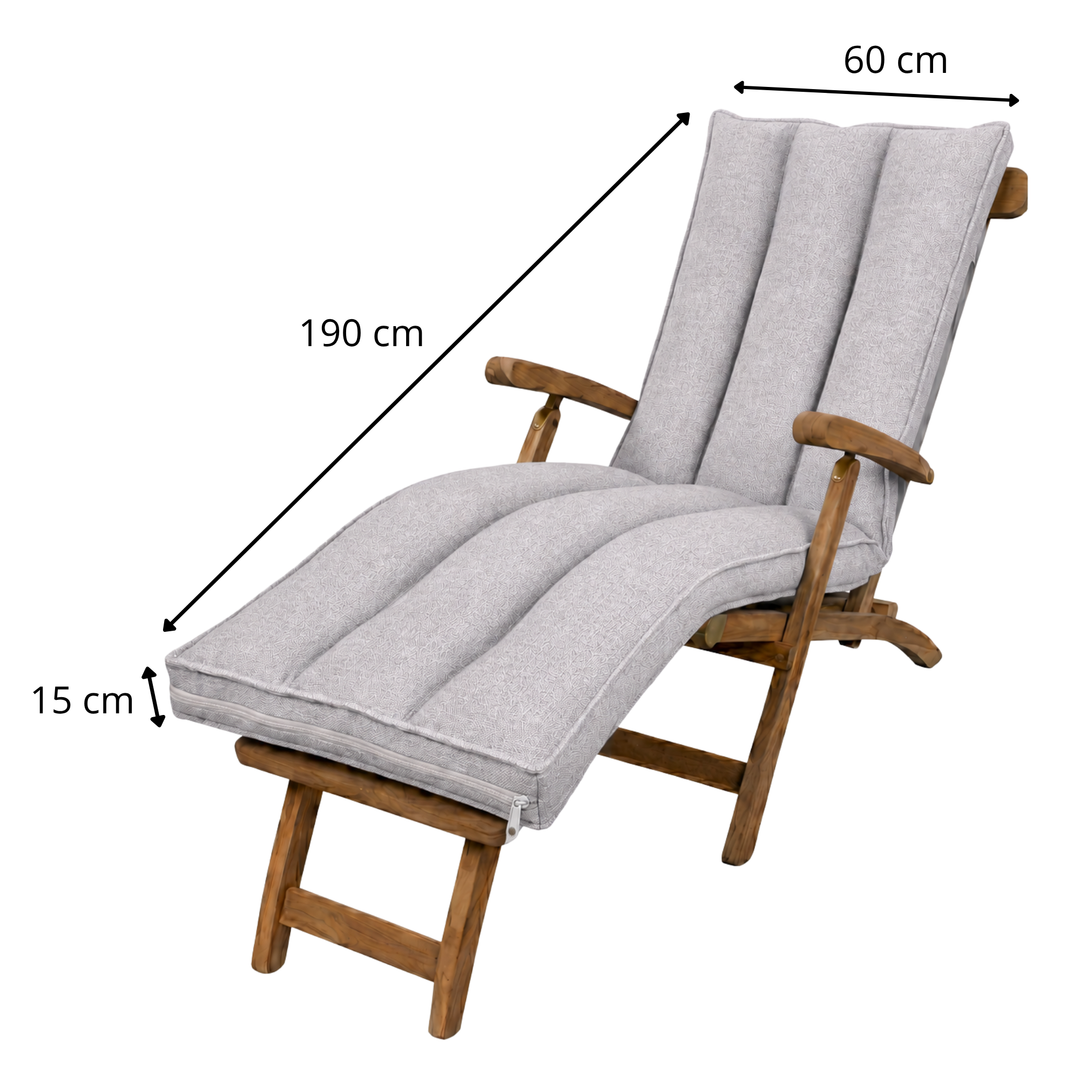 Coussin bain de soleil déhoussable - 190x60x15 cm