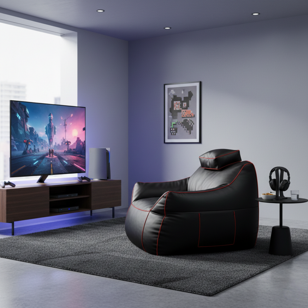 Pouf gaming en similicuir - 100x110 cm