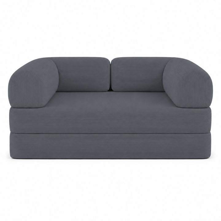 Canapé Lit Compressé Modulable 2 Places Velours Côtelé - 90 X 180 Cm