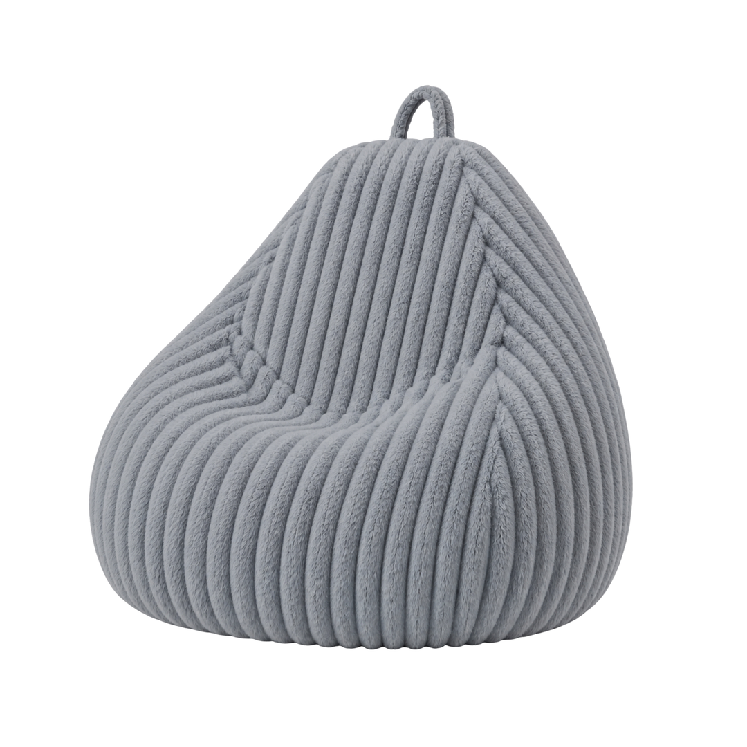 Pouf Poire Fourrure Côtelée Déhoussable - 80x70 Cm
