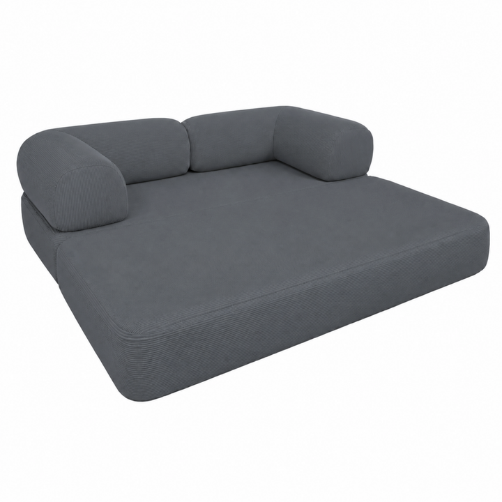 Canapé Lit Compressé Modulable 2 Places Velours Côtelé - 90 X 180 Cm