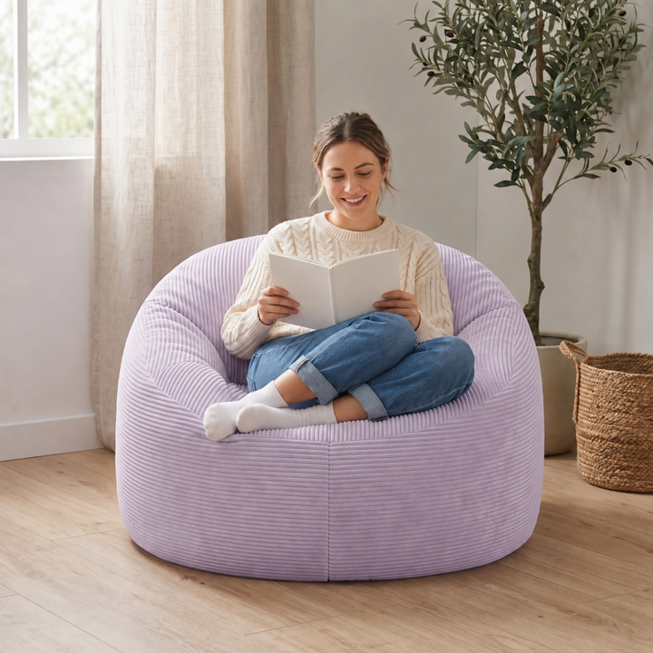Pouf déhoussable Velours Côtelé Épais - 100cm
