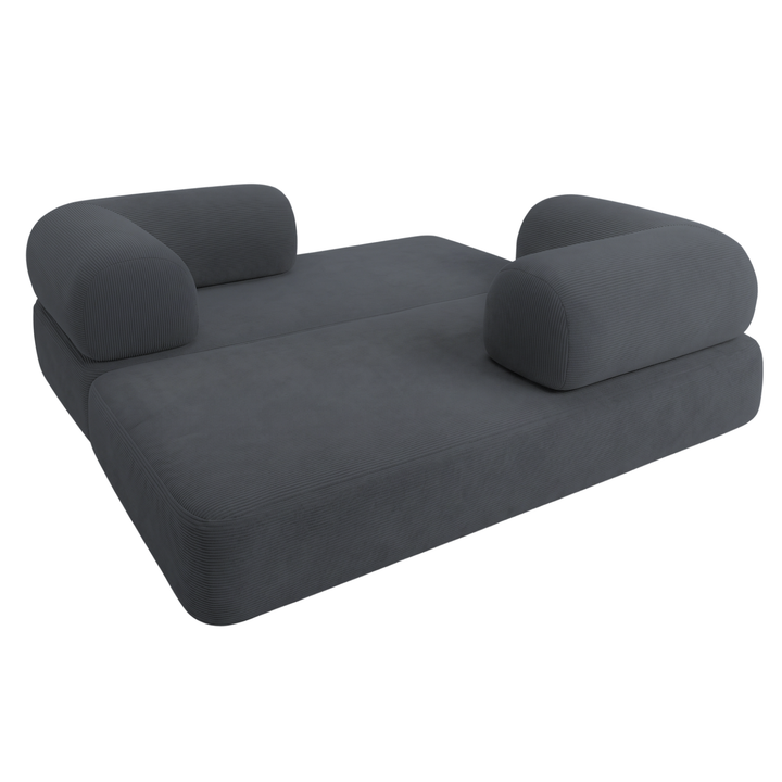 Canapé Lit Compressé Modulable 2 Places Velours Côtelé - 90 X 180 Cm