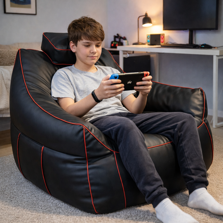 Pouf gaming en similicuir - 100x110 cm