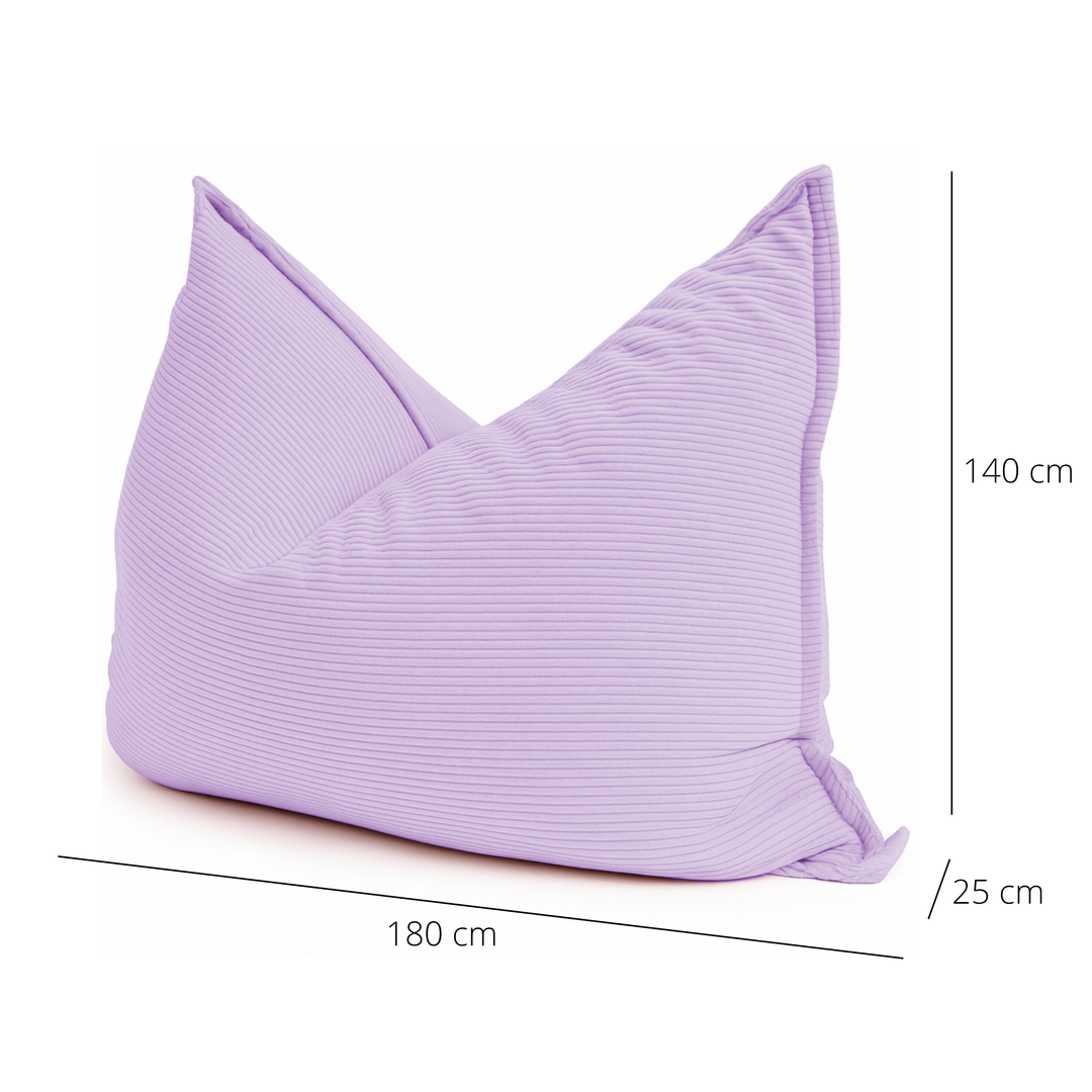 Pouf Velours Côtelé Déhoussable - 140x180 Cm
