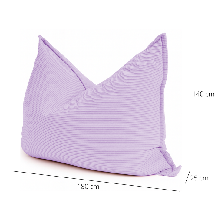 Pouf Velours Côtelé Déhoussable - 140x180 Cm