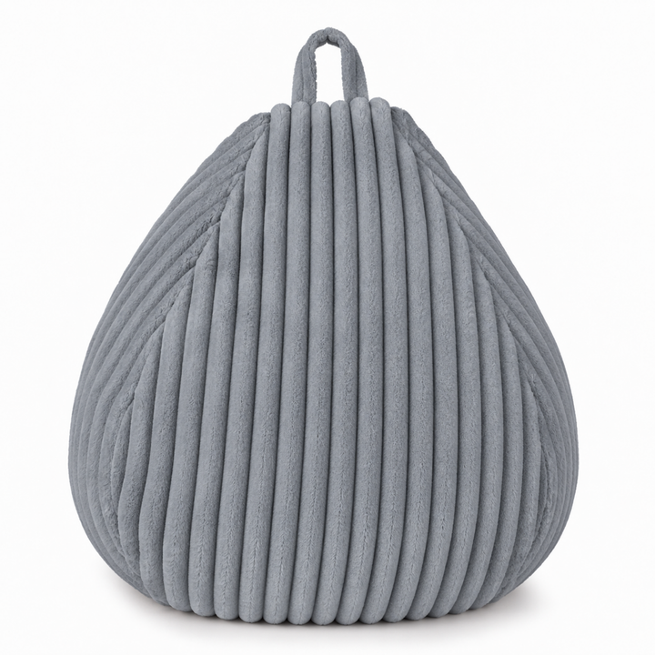 Pouf Poire Fourrure Côtelée Déhoussable - 80x70 Cm