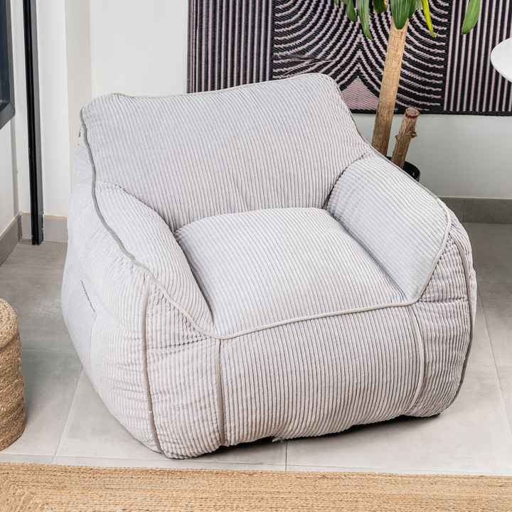Pouf Fauteuil Velours Côtelé - 100x110 Cm