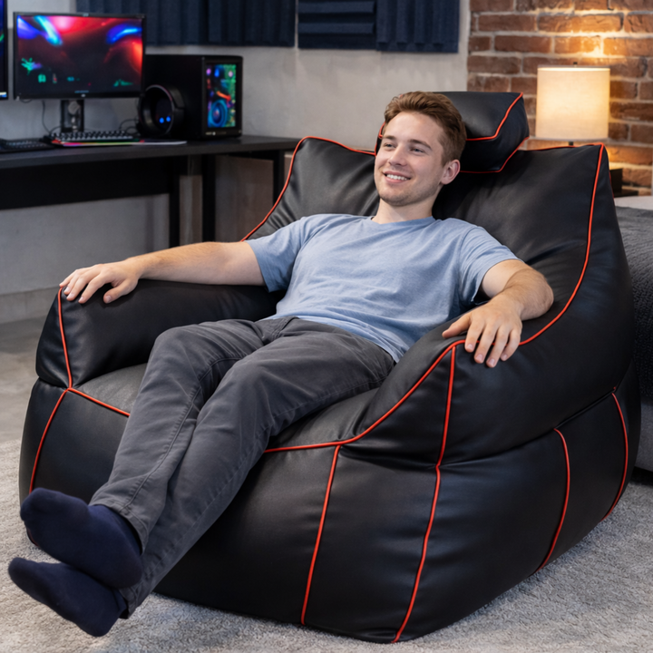 Pouf gaming en similicuir - 100x110 cm