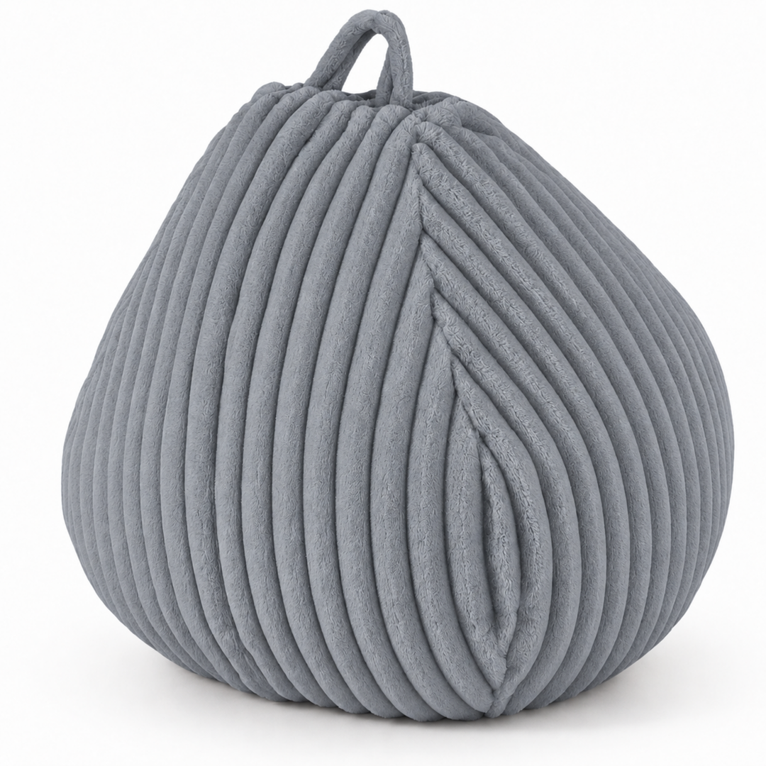 Pouf Poire Fourrure Côtelée Déhoussable - 80x70 Cm