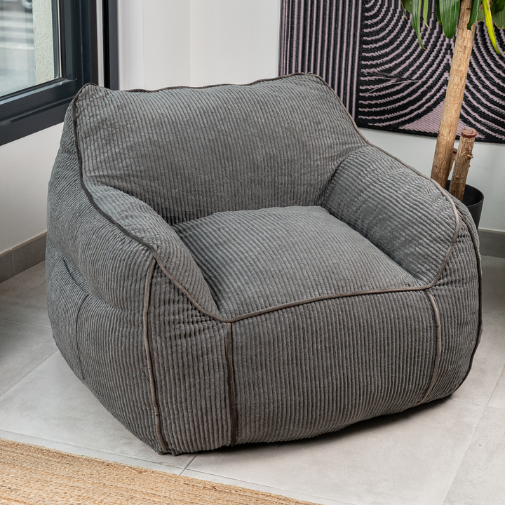 Pouf Fauteuil Velours Côtelé - 100x110 Cm