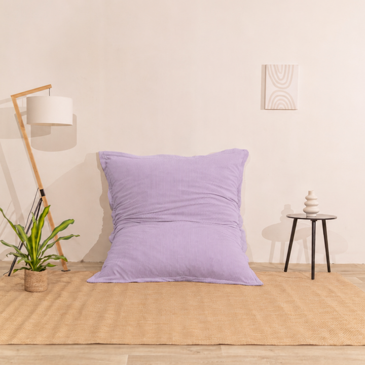 Pouf Velours Côtelé Déhoussable - 140x180 Cm