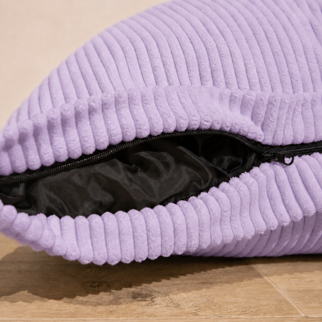 Pouf Velours Côtelé Déhoussable - 140x180 Cm