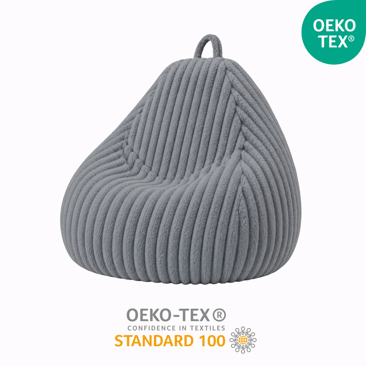 Pouf Poire Fourrure Côtelée Déhoussable - 80x70 Cm