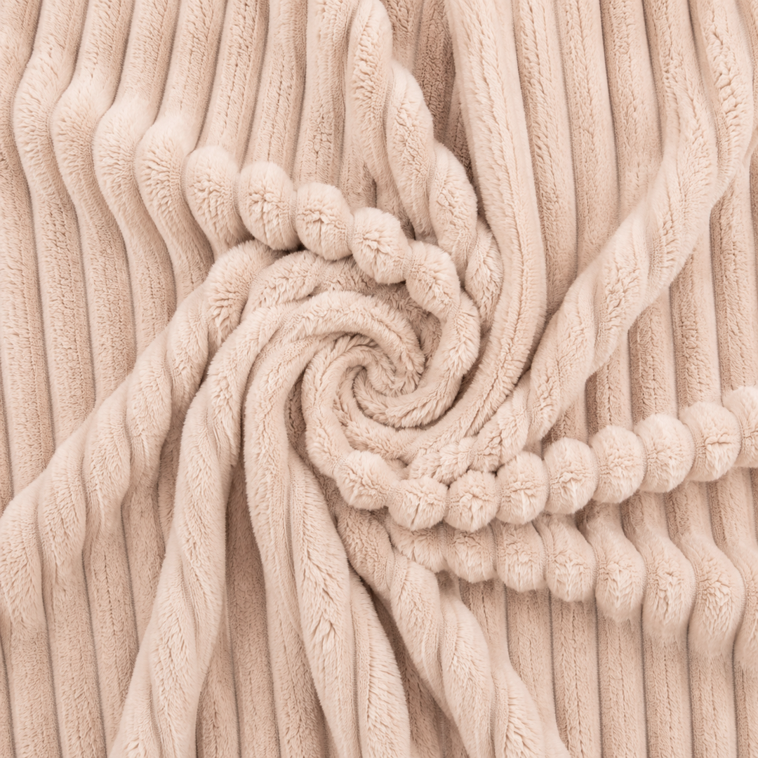 Pouf long géant déhoussable - Fourrure côtelée - 160 cm