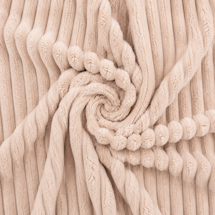 Pouf long géant déhoussable - Fourrure côtelée - 160 cm