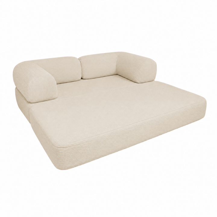 Canapé Lit Compressé Modulable 2 Places Velours Côtelé - 90 X 180 Cm