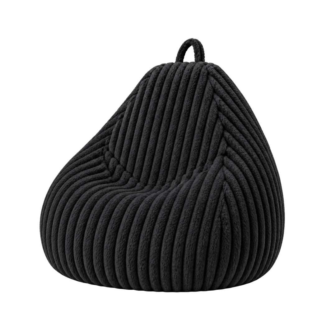 Pouf Poire Fourrure Côtelée Déhoussable - 80x70 Cm