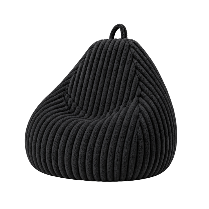 Pouf Poire Fourrure Côtelée Déhoussable - 80x70 Cm