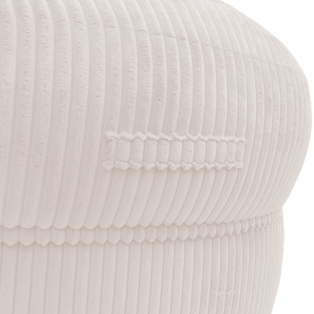 Pouf XXL Déhoussable En Velours Côtelé - 110 X 100 Cm