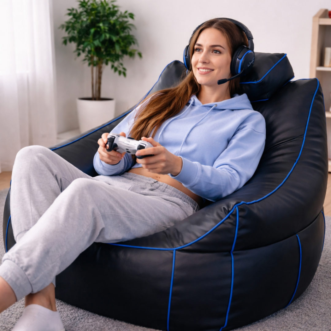 Pouf gaming en similicuir - 100x110 cm
