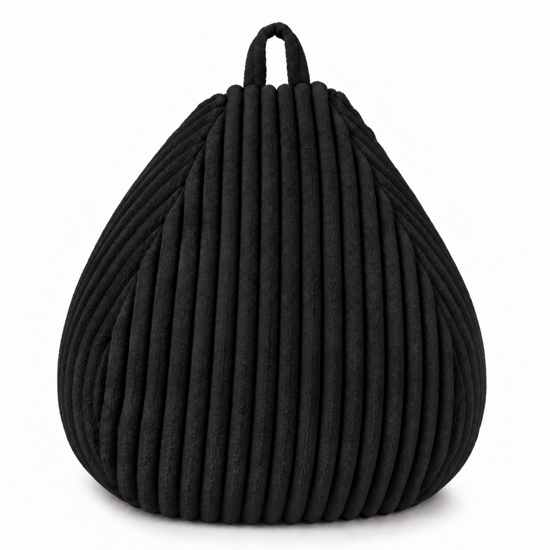 Pouf Poire Fourrure Côtelée Déhoussable - 80x70 Cm
