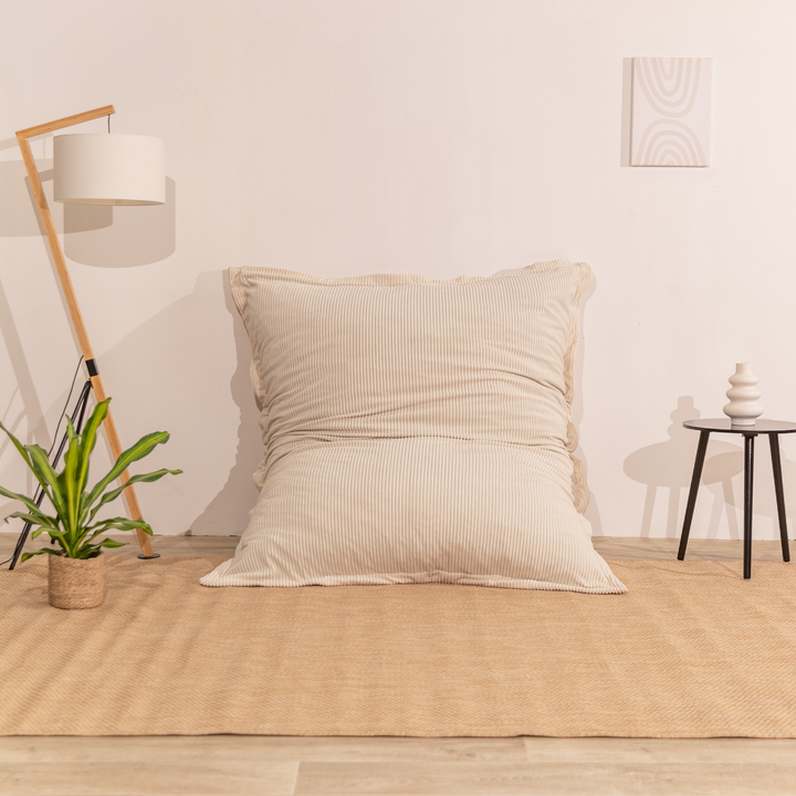 Pouf Velours Côtelé Déhoussable - 140x180 Cm