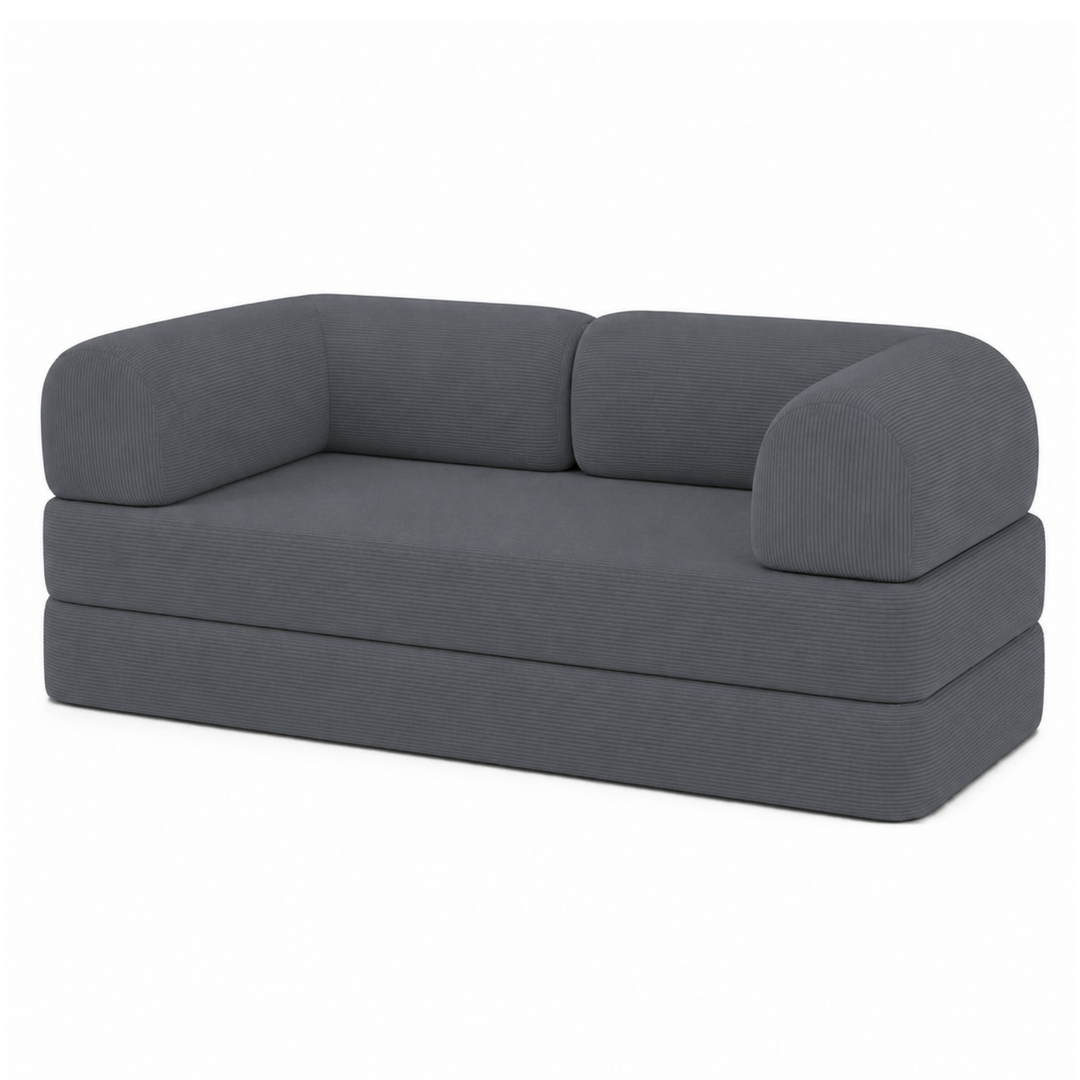 Canapé Lit Compressé Modulable 2 Places Velours Côtelé - 90 X 180 Cm