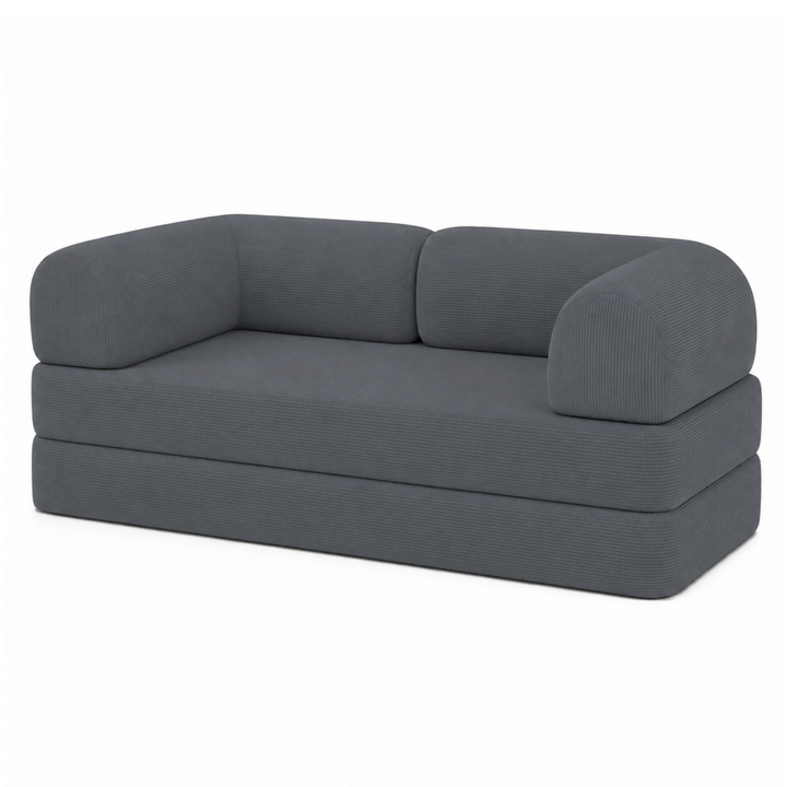 Canapé Lit Compressé Modulable 2 Places Velours Côtelé - 90 X 180 Cm