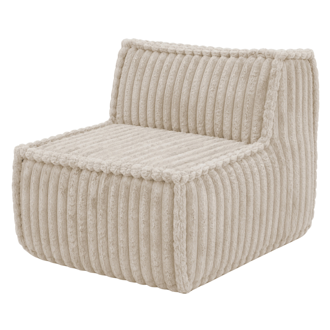 Module central déhoussable - Pour canapé modulable - Fourrure côtelée - 90x82 cm