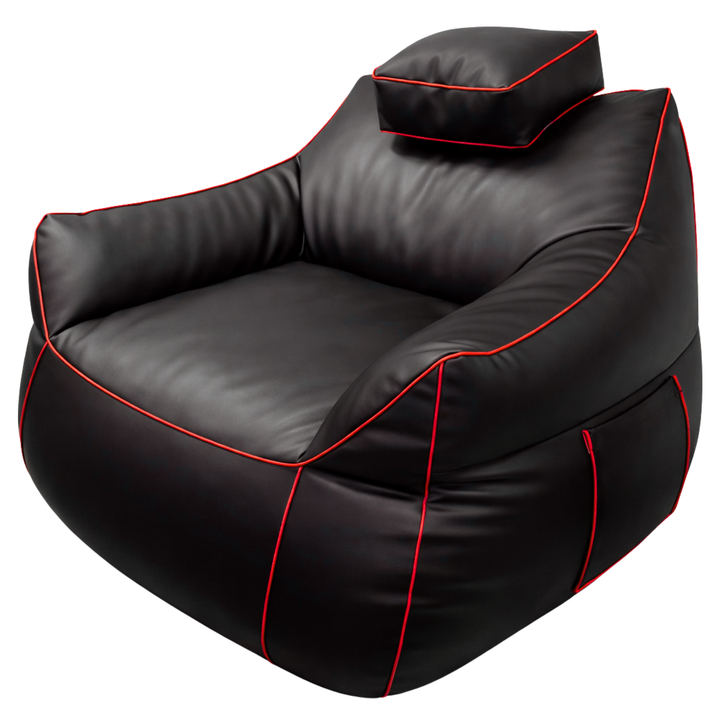 Pouf gaming en similicuir - 100x110 cm + Repose-pieds