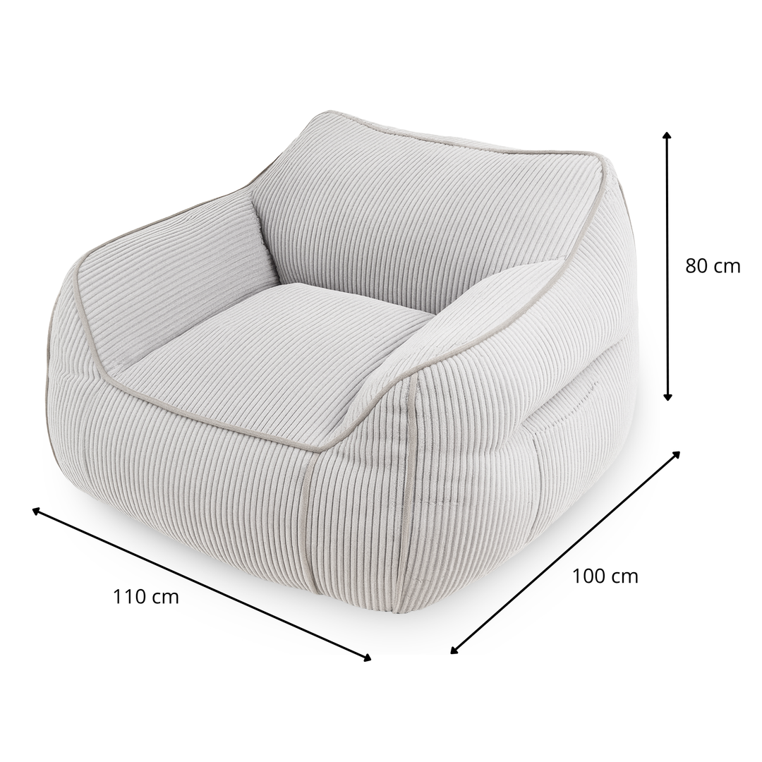 Pouf Fauteuil Velours Côtelé - 100x110 Cm