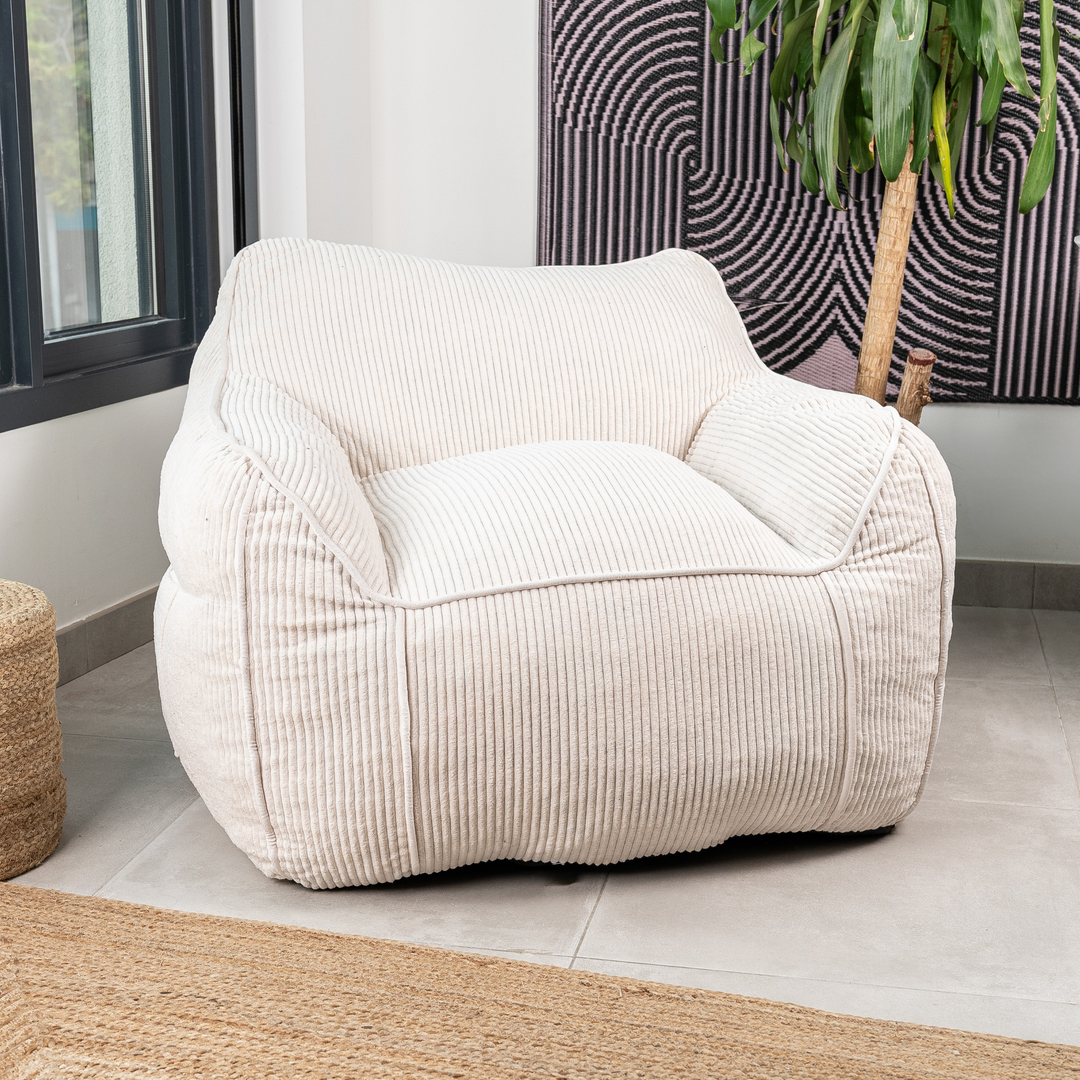 Pouf Fauteuil Velours Côtelé - 100x110 Cm