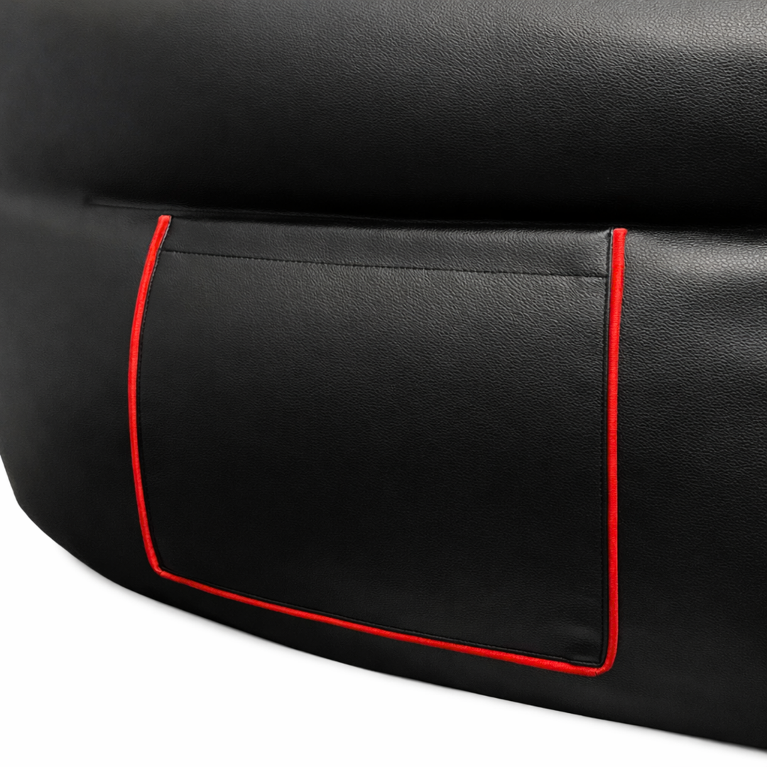 Pouf gaming en similicuir - 100x110 cm + Repose-pieds