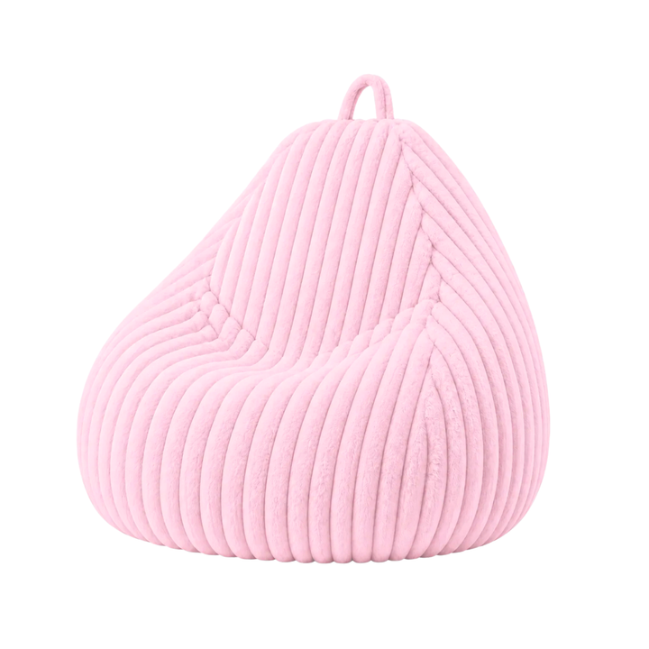 Pouf Poire Fourrure Côtelée Déhoussable - 80x70 Cm