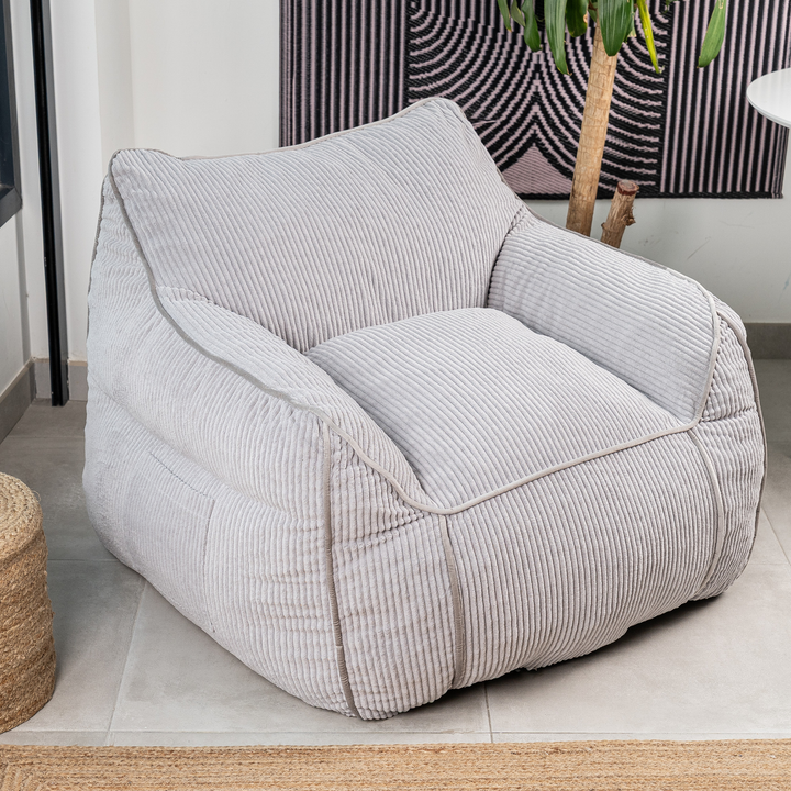 Pouf Fauteuil Velours Côtelé - 100x110 Cm