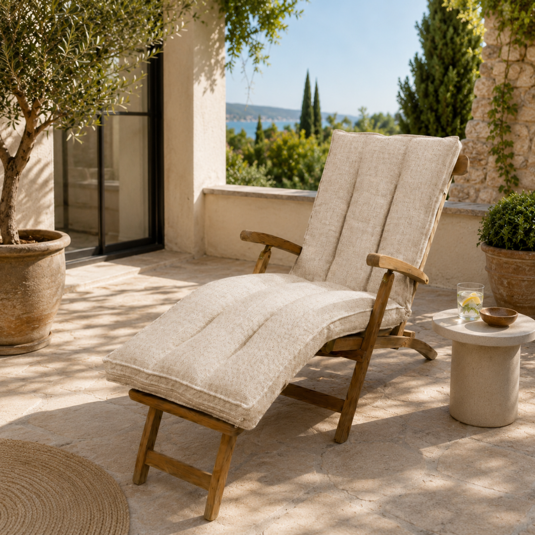 Coussin bain de soleil déhoussable - 190x60x15 cm