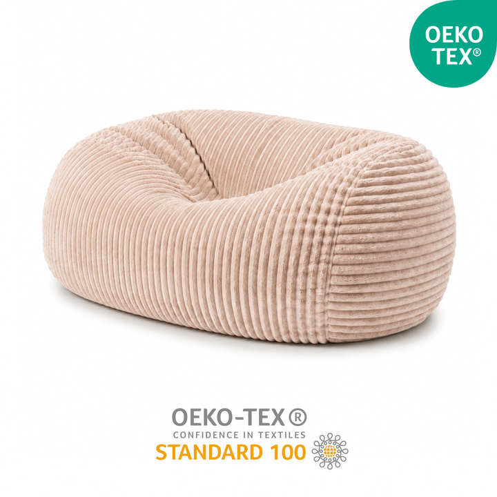 Pouf long géant déhoussable - Fourrure côtelée - 160 cm